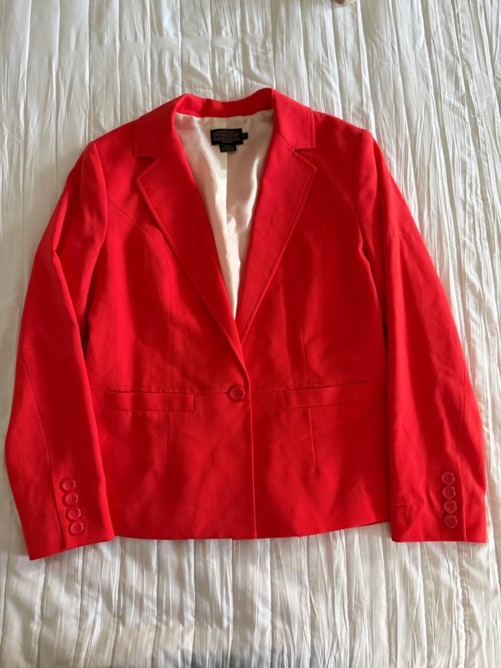 Pendleton Bright Red Tailored Single-Button Blazer